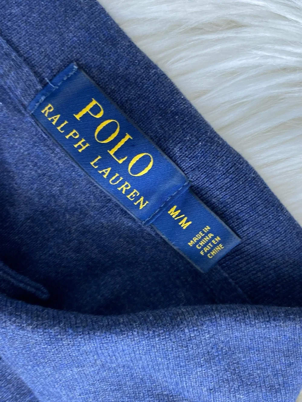 Ralph Lauren Navy Long-Sleeve Polo with Red Pony Embroidery